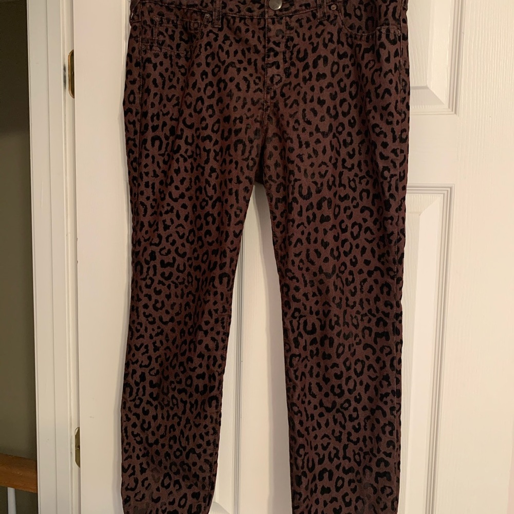 Free People brown leopard skin jeans